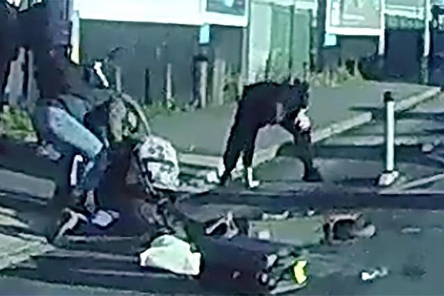 Dashcam shows Joseph Pedelty having run a red light and crashing into Raquel Delgado-Calo.