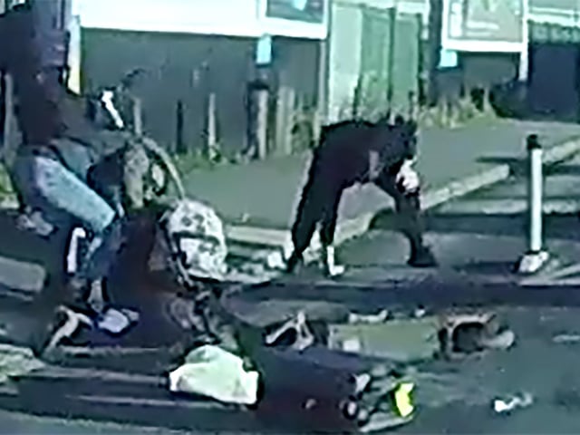 Dashcam shows Joseph Pedelty having run a red light and crashing into Raquel Delgado-Calo.