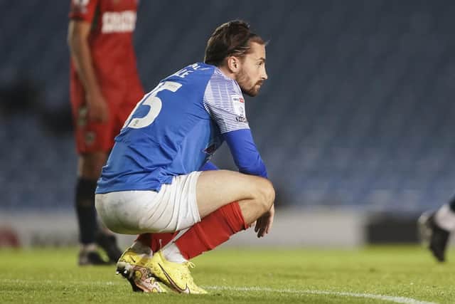 On-loan Blackpool winger Owen Dale played no part in Pompey's first-round FA Cup win at Hereford on Friday night
