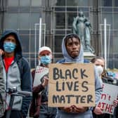 Demonstrators at Portsmouth Guildhall for Black Lives Matter on June 4, 2020. Picture: Habibur Rahman