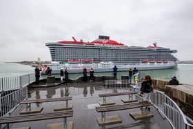 Valiant Lady arriving in Portsmouth this morning.