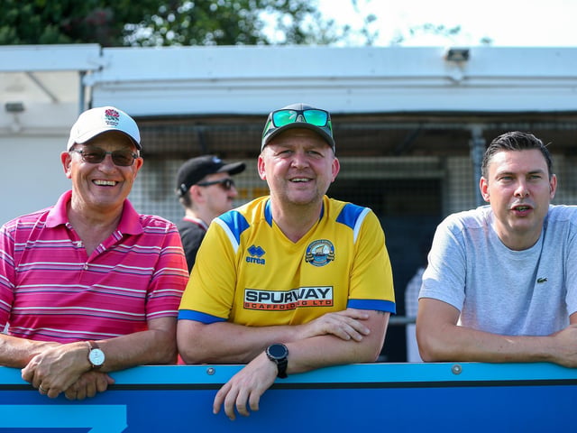 Fans at Gosport Borough FC, from left, Nigel Hockenhull, Perry Grundy and Liam Eastman
Picture: Chris Moorhouse (jpns 090923-20)