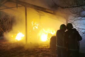 Six fire engines were called to the scene of barn inferno which started last night in the New Forest.
