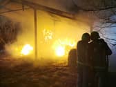 Six fire engines were called to the scene of barn inferno which started last night in the New Forest.