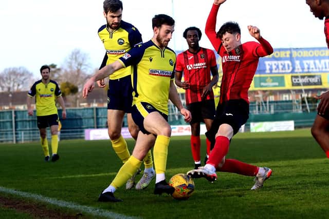 Brad Tarbuck got much-needed minutes in the Portsmouth Senior Cup win against Petersfield. Picture: Tom Phillips