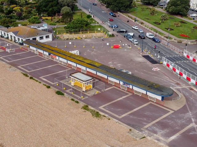The work to dismantle Speakers' Corner and the promenade shelters have begun
Picture: Island City UK