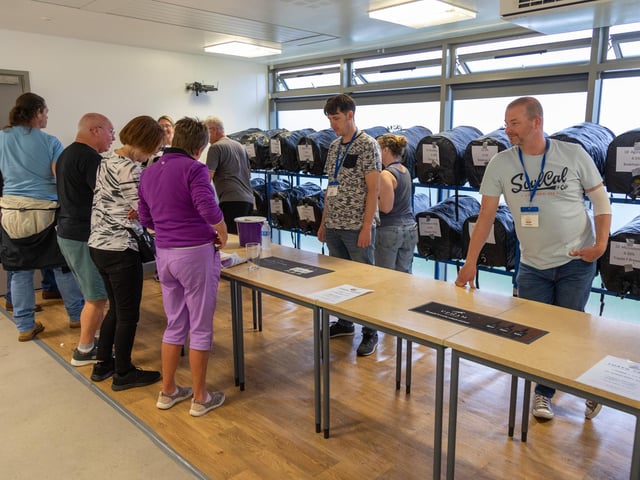 Pictured: The selection of beers and cider at the Portchester Charity Beer Festival. Picture: Mike Cooter (220723)