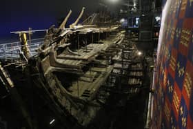 Henry VIII's warship, the Mary Rose in Portsmouth. Photo by Olivia Harris/Getty Images