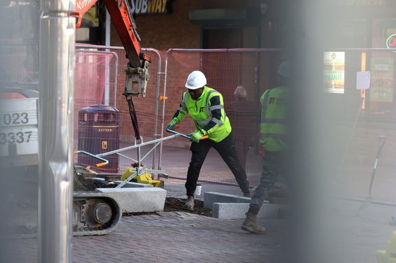 Improvement works going on in Commercial Road (the end outside Subway) and at the end of Charlotte Street in Portsmouth, Hampshire.
Monday 12th February 2024.
Picture: Sam Stephenson.