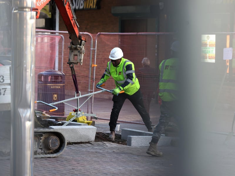 Improvement works going on in Commercial Road (the end outside Subway) and at the end of Charlotte Street in Portsmouth, Hampshire.
Monday 12th February 2024.
Picture: Sam Stephenson.