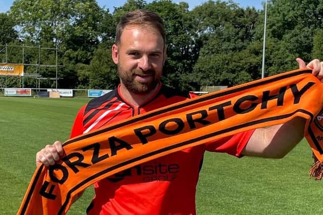 Brett Pitman has been unveiled at AFC Portchester. Pic: AFC Portchester