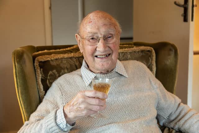Boris with his glass of shandy. Picture: Mike Cooter (210122)
