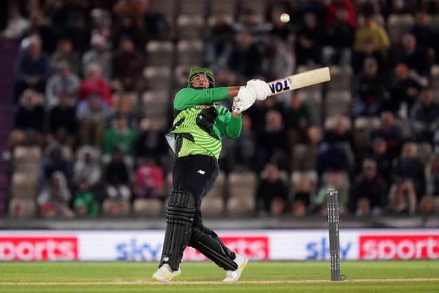 Southern Brave's Colin de Grandhomme during The Hundred win tonight. Picture: John Walton/PA Wire.