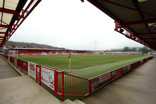 A pitch inspection was held at the Wham Stadium at 8.30am on Friday morning    Picture: Lewis Storey/Getty Images