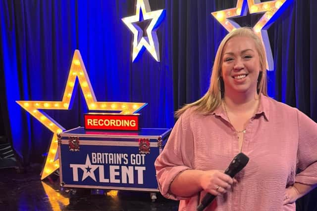 Amba Tremain on the set of BGT