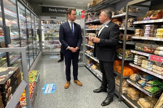 Portsmouth MP Stephen Morgan at the Co-op store in Queen Street.