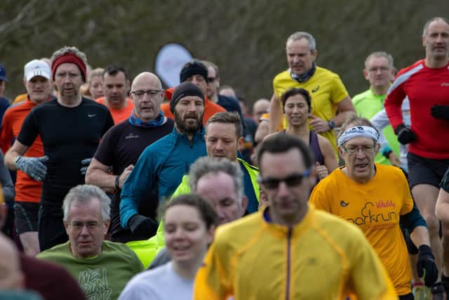Parkrunners set off in the newly launched Great Salterns event earlier this month Picture: Alex Shute