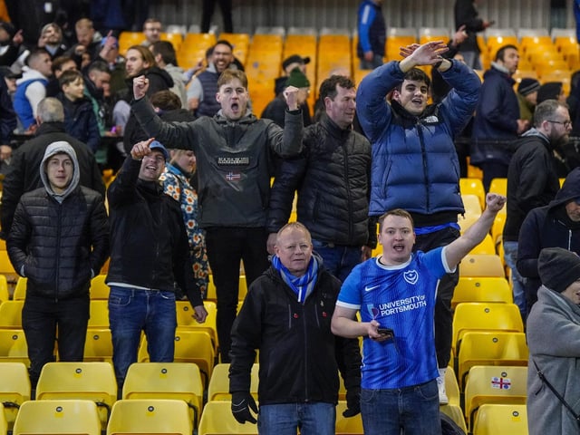 Around 1,800 Pompey fans were in raucous voice in the 1-0 victory at Port Vale.