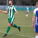 Steve Hutchings has just scored for Chichester in last weekend's home Isthmian League win against VCD.. Picture by Neil Holmes