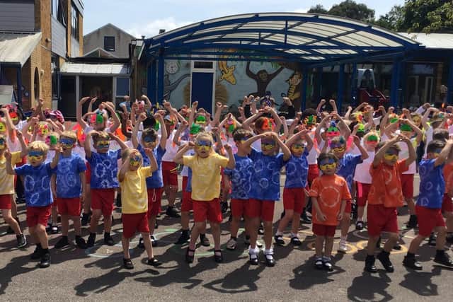 Yr R and Yr 1 children enjoying their end of year Carnival celebration at Wallisdean Infant School