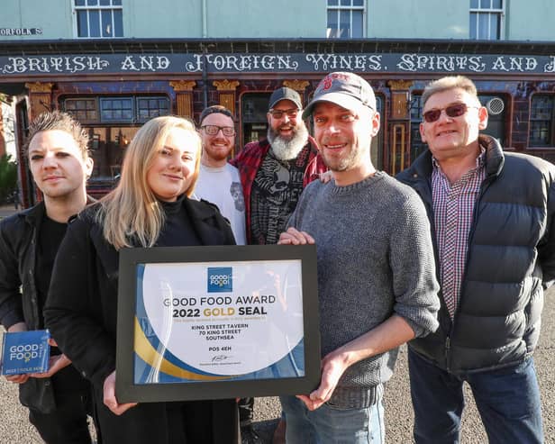 The King Street Tavern has won the Good Food Award for the third year in a row. (l-r) Mike Bailey, Laura Stanley, Olly Willers, Sean Marshal, Dan Gates and Paul Mulholland.

Picture: Stuart Martin (220421-7042)