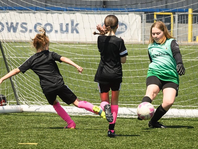 Girls' football action from the Havant & Waterlooville Summer Tournament. Picture: Keith Woodland (030621-33)