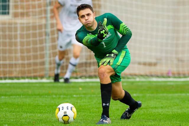 during ACC Soccer action between University of Notre Dame vs. University of Virginia at Alumni Stadium on September 28, 2019 in South Bend, Indiana. 
Photo credit: Mike Miller/Fighting Irish Media