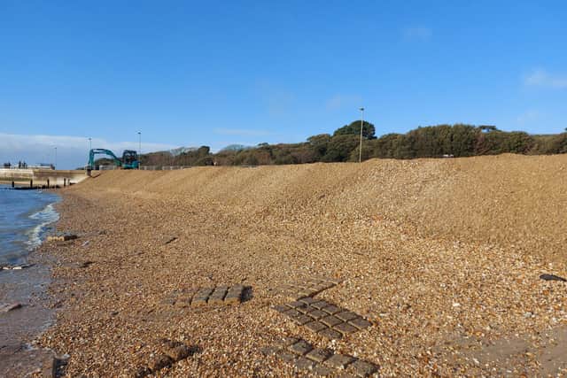 The promenade at Stokes Bay collapsed due to damage from Storm Bella. Picture: Cllr Mark Hook