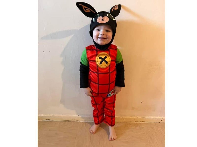 Bing bunny looks extremely pleased with his World Book Day outfit.