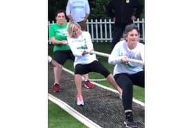 Gosport MP Caroline Dinenage and Meon Valley MP Flick Drummond in the Westminster tug of war. Picture: Contributed