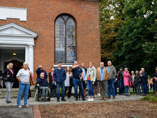 Visitors enjoy a tour demonstrating the changes made to the old Haslar hospital site, Picture: Keith Woodland (070921-6)