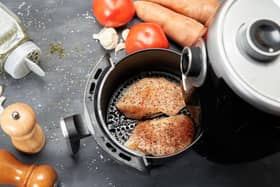 Air fryer cooking food