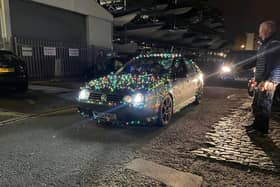 One of the Volkswagens decked in lights for a Christmas meet-up, pictured at the Camber in Old Portsmouth