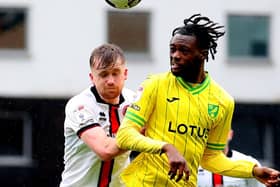 Pompey new boy Abu Kamara in action for parent club Norwich City against Sheffield United last season. Picture: Simon Bellis / Sportimage