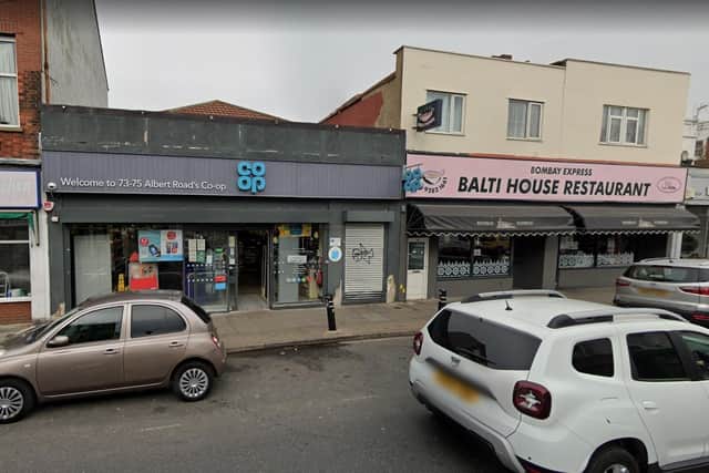One of the shops targeted is the Co-op store in Albert Road, Southsea. Picture: Google Street View.