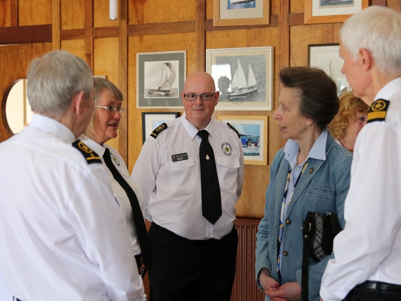 The princess talks to Len King, Jennifer Chilvers, Collin Avis and Alan Massey, trustee and watchkeeper