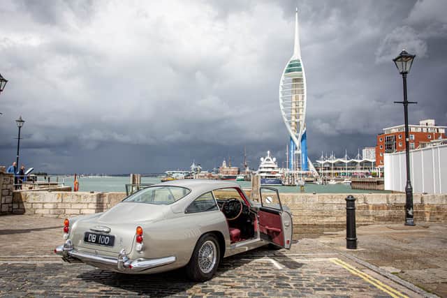 Richard Bray's newly-refurbished Aston Martin DB5 in Old Portsmouth after being restored in 'identical' style to model once owned by Sir Paul McCartney. Picture: Habibur Rahman