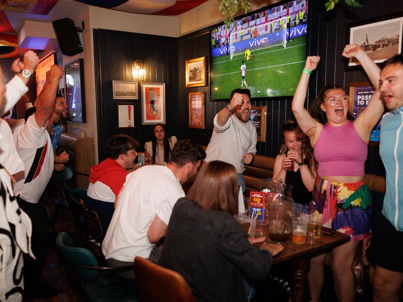 Fans watching England - Switzerland match at the Lord John Russell. Picture: Marcin Jedrysiak