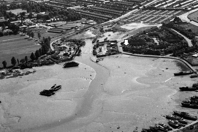 A view of Milton Lake with the houseboats alongside the eastern Road in the bottom right hand corner.  Picture: John Rich collection.