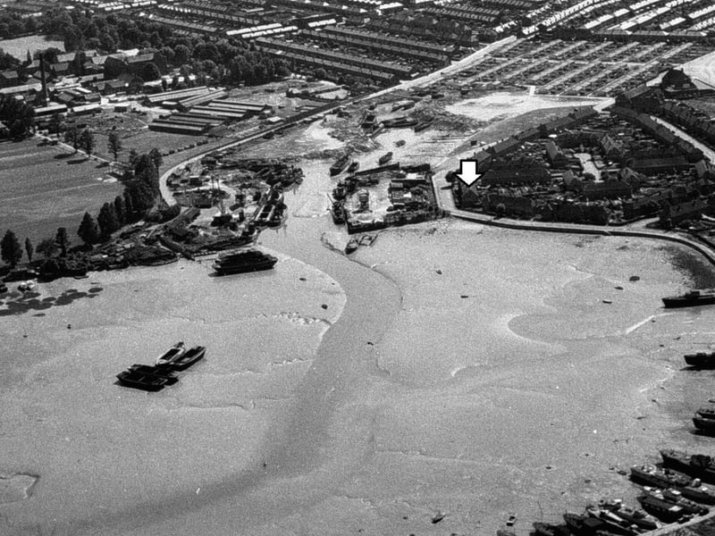 A view of Milton Lake with the houseboats alongside the eastern Road in the bottom right hand corner.  Picture: John Rich collection.