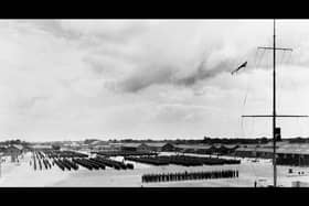 Early days at HMS Collingwood with thousands on the parade ground in 1943 Picture: IWM-A-18928