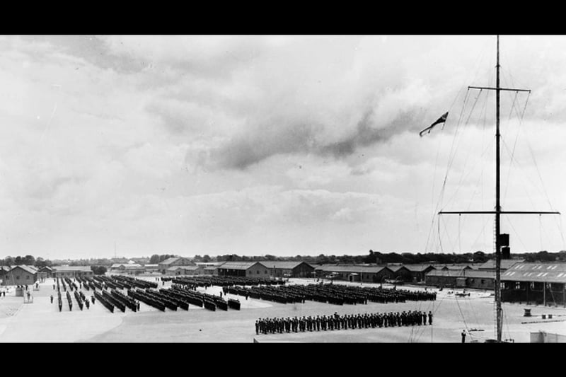 Early days at HMS Collingwood with thousands on the parade ground in 1943 Picture: IWM-A-18928