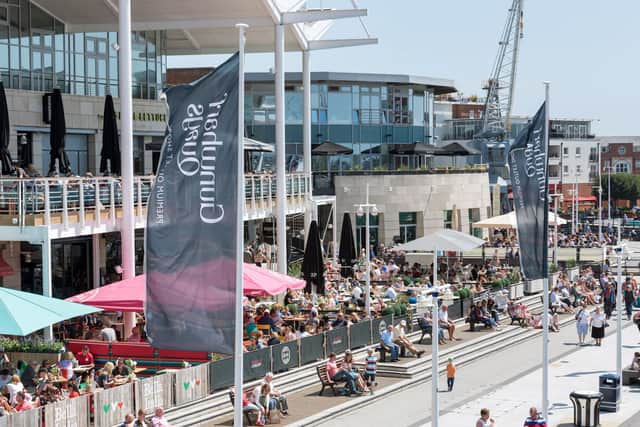 Gunwharf Quays has seen nine stores close as the coronavirus outbreak continues to spread.