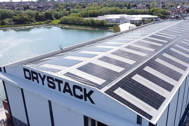 The new solar panels installed at Trafalgar Wharf.