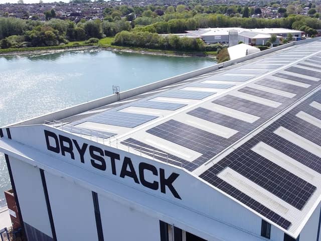 The new solar panels installed at Trafalgar Wharf.