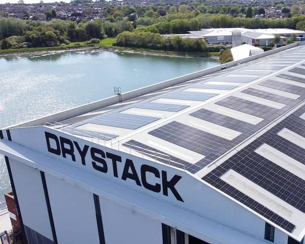 The new solar panels installed at Trafalgar Wharf.