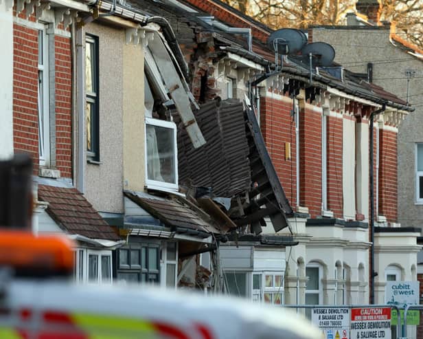 House collapse, Langford Road, Fratton
Picture: Chris Moorhouse (jpns 071222-02)