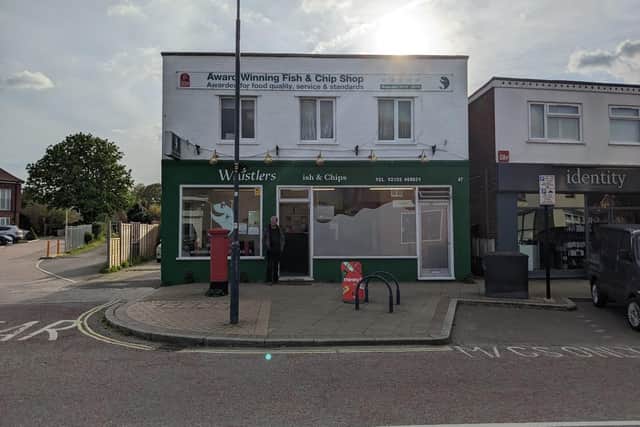 Whistler's Fish Fine Fish and Chips on Hayling Island.