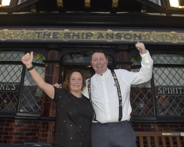 The Ship Anson in The Hard, Portsea, Portsmouth, reopened its doors on Friday following a major refurbishment, after a fire devastated the pub. Landlords Maria and Keith Newby.
Picture: Sarah Standing (170223-9718)