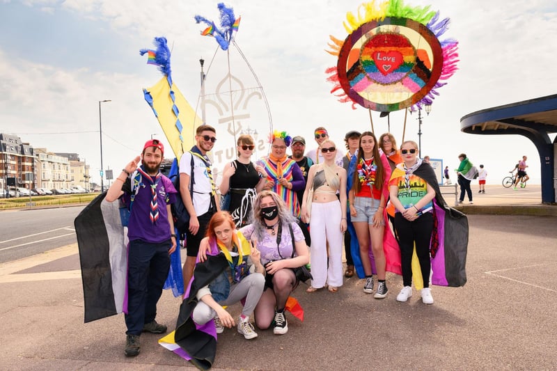 Pictured is: A group from the Scouting movement attending the Portsmouth Pride event.

Picture: Keith Woodland